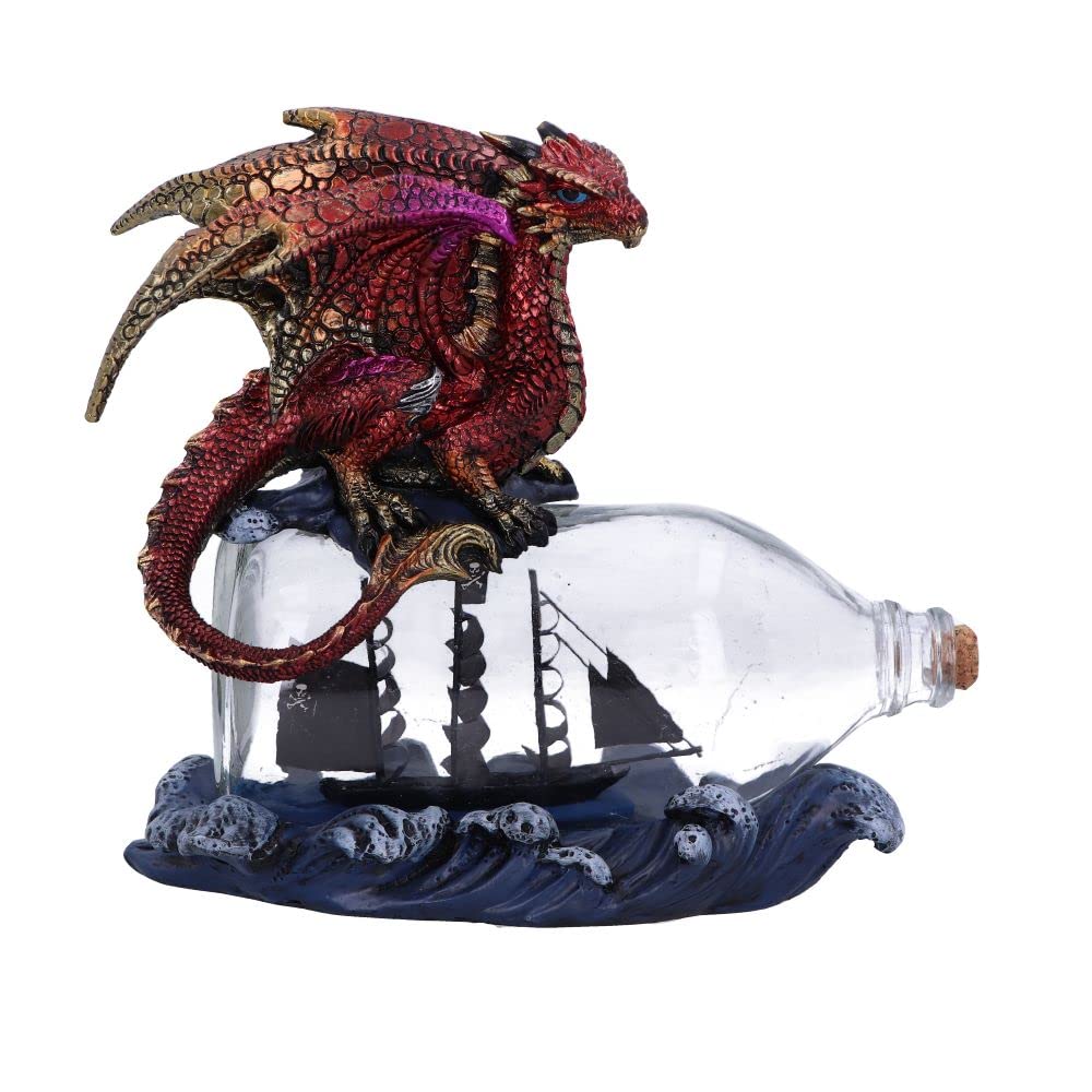 Nemesis Now The Voyage Dragon Bottle Figurine, Red, 21.5cm (U6006V2)