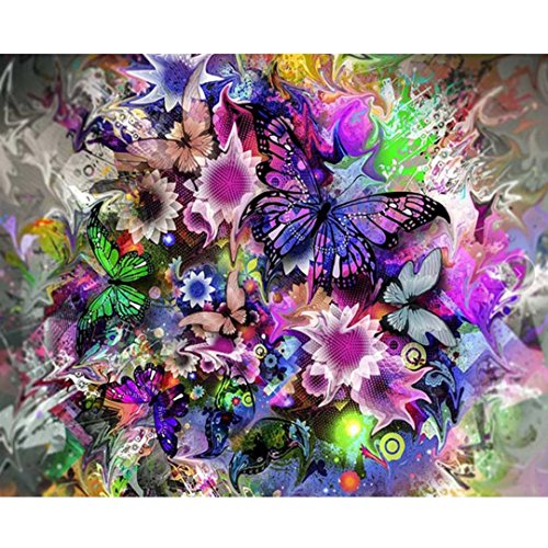TiTCool 5D Diamond Painting,Colorful Butterfly And Flower 30X40CM FULL Drill Rhinestone Pasted Craft DIY Home Decorative - Thumbnail 4