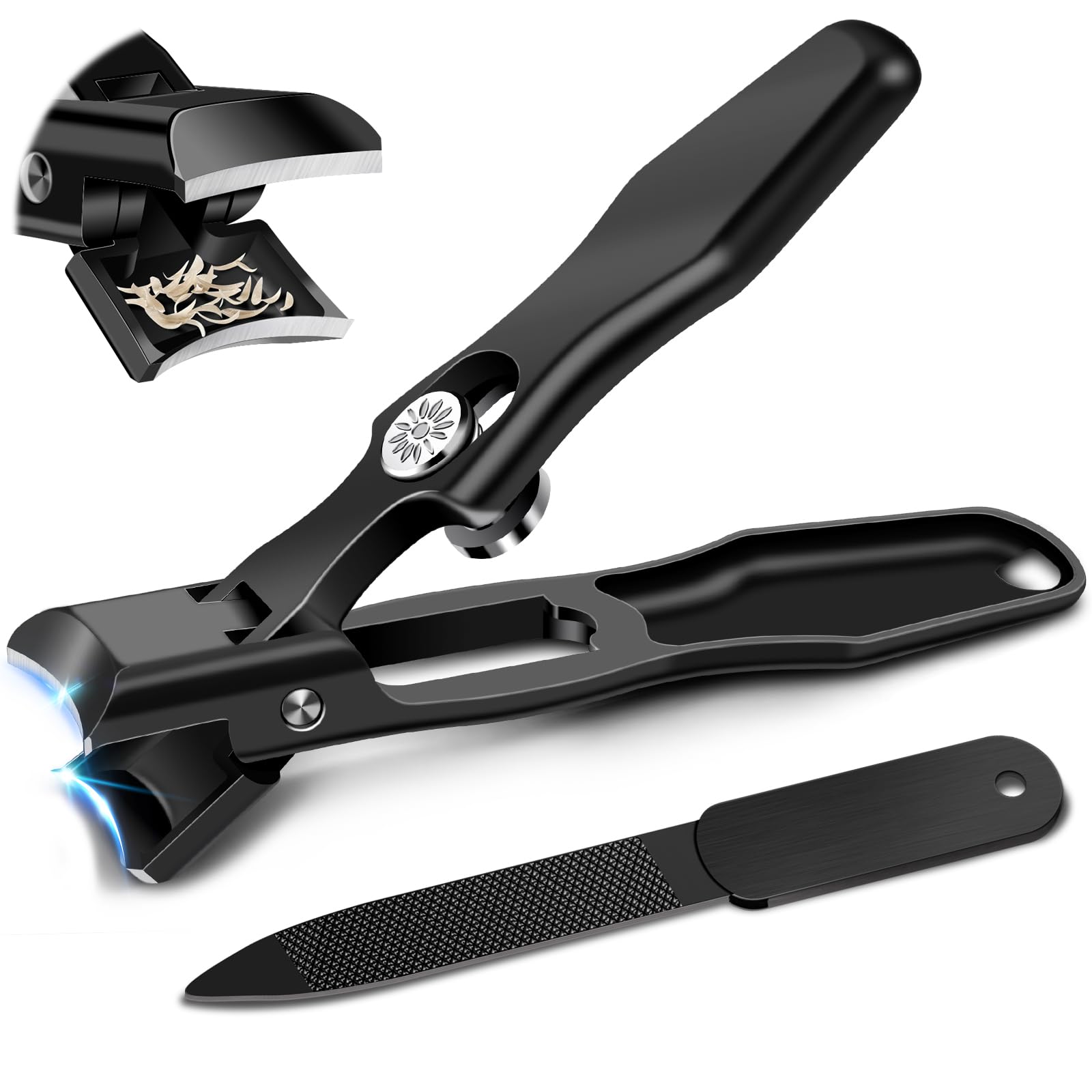 Photo 1 of German Nail Clippers for Men with Catcher, Heavy Duty Toe Nail Clippers for Thick Nails Seniors, Portable Ultra Sharp Fingernail Clippers with Wide Mouth, Anti Splash Stainless Steel Nail Cutters