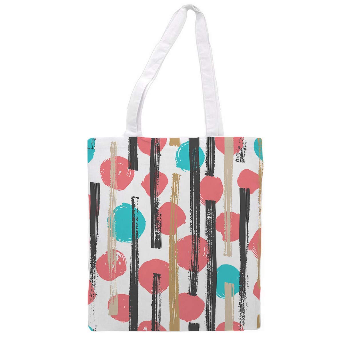 Nacnic BLACK tote bag cloth fuchsia and turquoise. multipurpose shoulder strap