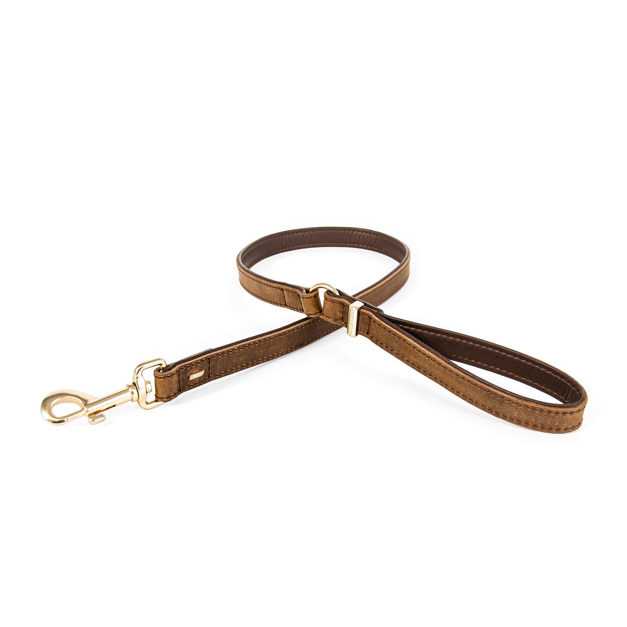 EZYDOG Oxford Leather Dog Lead | Small, Medium and Large Dogs, Full Grain Natural Leather, Adjustable, Padded Lining, Hard Wearing Dog Lead (Regular, Brown)