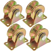 Skelang 2" V-Groove Wheel, Sliding Gate Casters, Heavy Duty Rigid Roller for Inverted V-Track, Rolling Gate, Industrial Machines Rail, Total Load Capacity 2500 Lbs, Pack of 4
