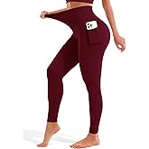 Blue Breath Leggings with Pockets for Women-High Waisted Full Length Yoga Pants Tummy Control Workout Athletic Daily