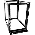 Raising Electronics Server Rack 4 Post Open Rack Frame Rack Enclosure 19 Inch Adjustable Depth Cold Rolled Steel（15U,36 Inch Height）