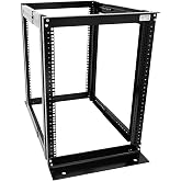 Raising Electronics Server Rack 4 Post Open Rack Frame Rack Enclosure 19 Inch Adjustable Depth Cold Rolled Steel（15U,36 Inch Height）