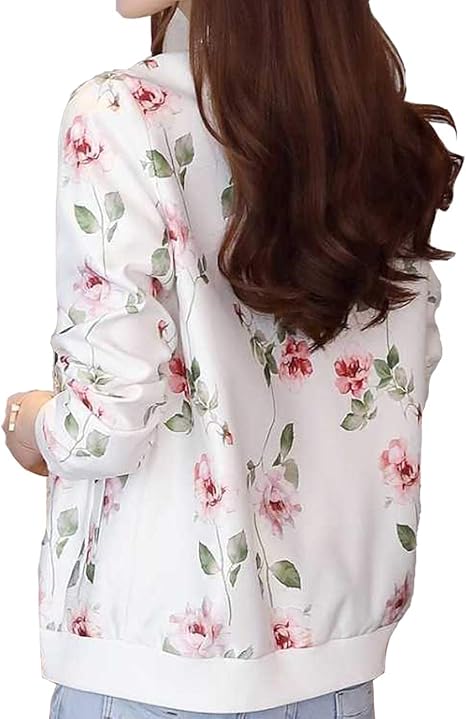 Amazon Lisa Pulster ジャケット レディース 花柄 ブルゾン トップス 薄手 長袖 アウター ジャンパー 野球カジュアル パーカー おしゃれ シンプル 原宿系 コート ジャケット 通販