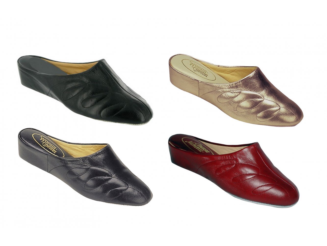 ladies leather mule slippers