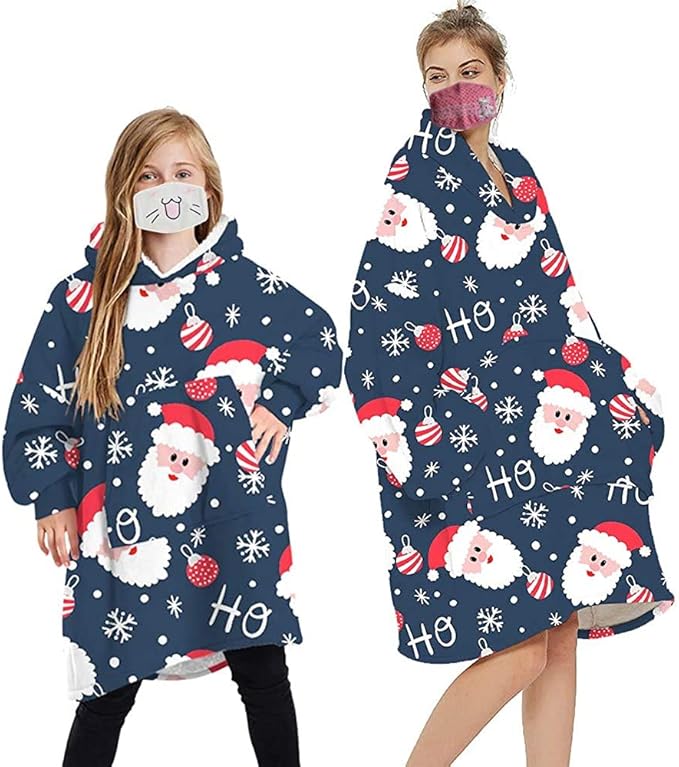 Family Matching Oversized Hoodie Blanket DoubleFleece Fluffy Oodie