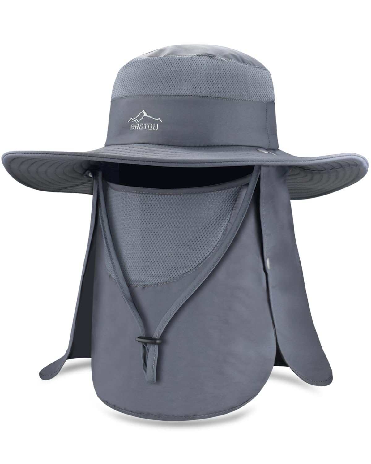 Photo 1 of BROTOU Sun Cap Fishing Hats, UPF 50+ Wide Brim Outdoor Protection Hat, Sun Hat with Face & Neck Flap Cover for Men and Women ?(Gray)