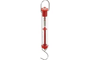 Ajax Scientific Plastic Tubular Spring Scale, 2000g/20N Weight Capacity, Red