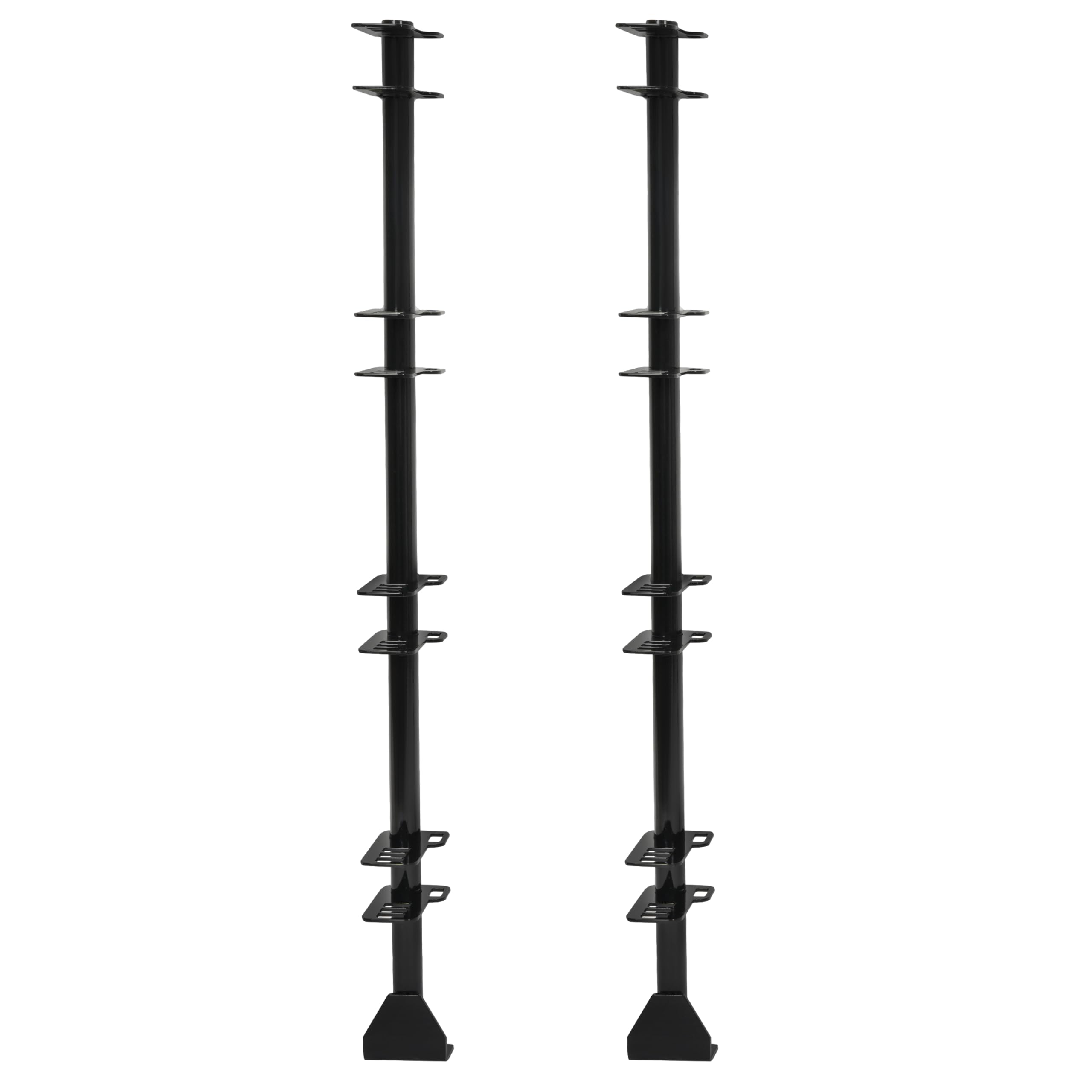 ECOTRIC 4 Place Trimmer Rack Holders for Landscape Truck Trailer Enclosed w/4 Locks Weed Eater Carrier Black Steel Pair Image