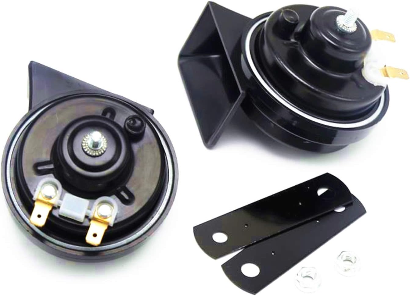 Viping Car Horn Car Snail Horns 130DB Truck Horn Air Horn Double Tone Loud Speaker Black Electric Horn High Tone and Low Tone Horn Waterproof Horns for Any 12V Boat Ship car Moto Vans Truck etc: Automotive