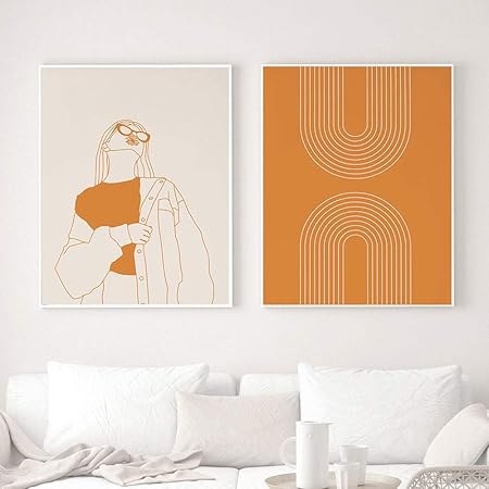 pix Orange 70S Wall Art retro art prints 70s style gallery wall