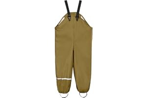 CeLaVi European Kids Wind, Mud, Snow and Waterproof Rain Pants Dungarees Unlined and Fleece Lined for Boys Girls