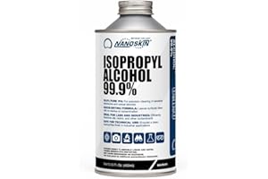 Nanoskin 99.9% Isopropyl Alcohol High-Purity IPA 13.53 Fl Oz (400 mL) – Fast Evaporation, No Residue Solvent for Electronics, PCB, 3D Print, Optics, Auto, Grease Removal | Rubbing Alcohol Single Pack