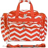 World Traveler 81T16-165OR/W Duffle Bag, One Size, Orange White Chevron