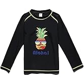 PHIBEE Boys' Rash Guard Shirt Long Sleeve UPF 50+ Sun Protection Swimwear