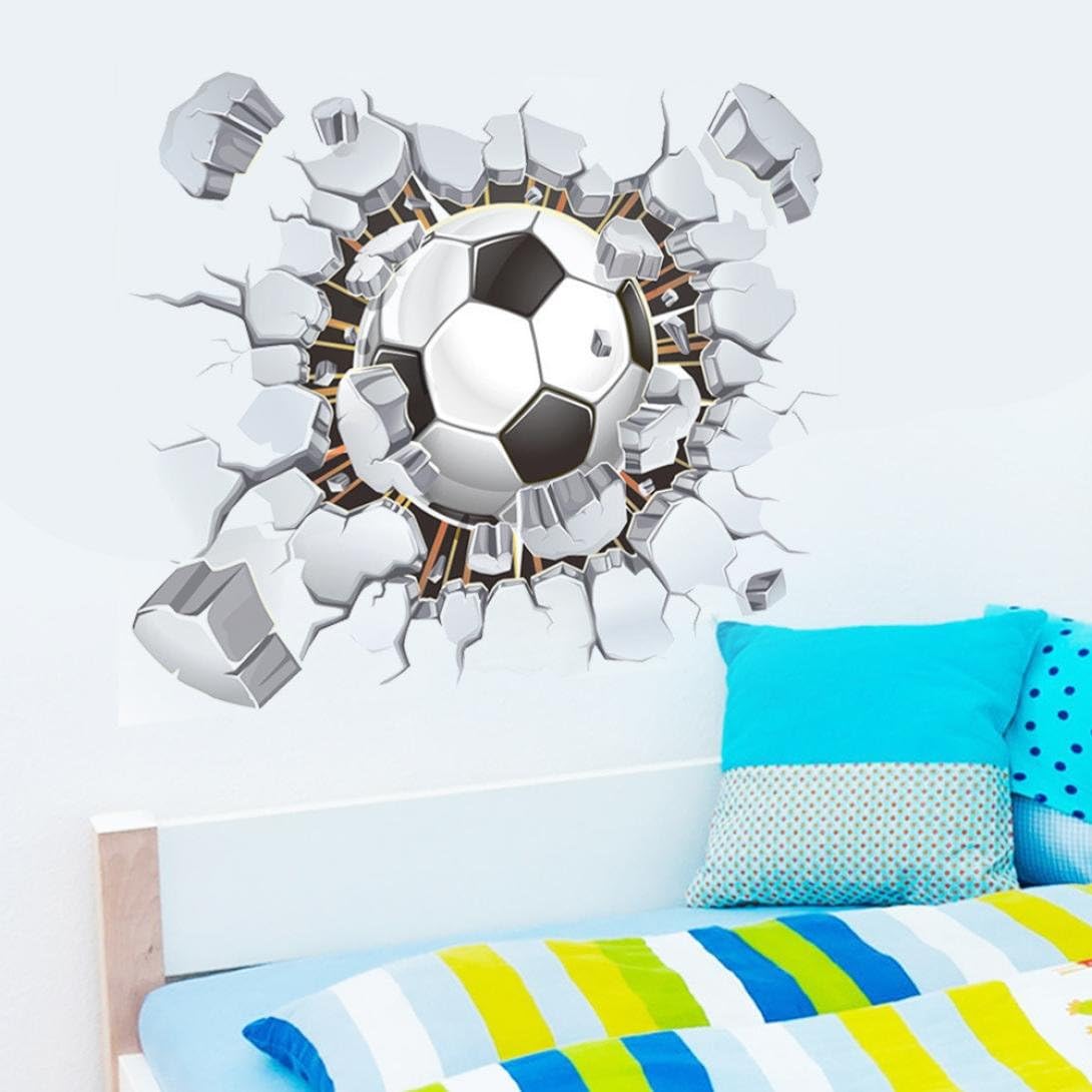Vibola DIY 3D Soccer Ball Football Wall Sticker Decal Kids Bedroom Home Room Decor Sport Wall Decals