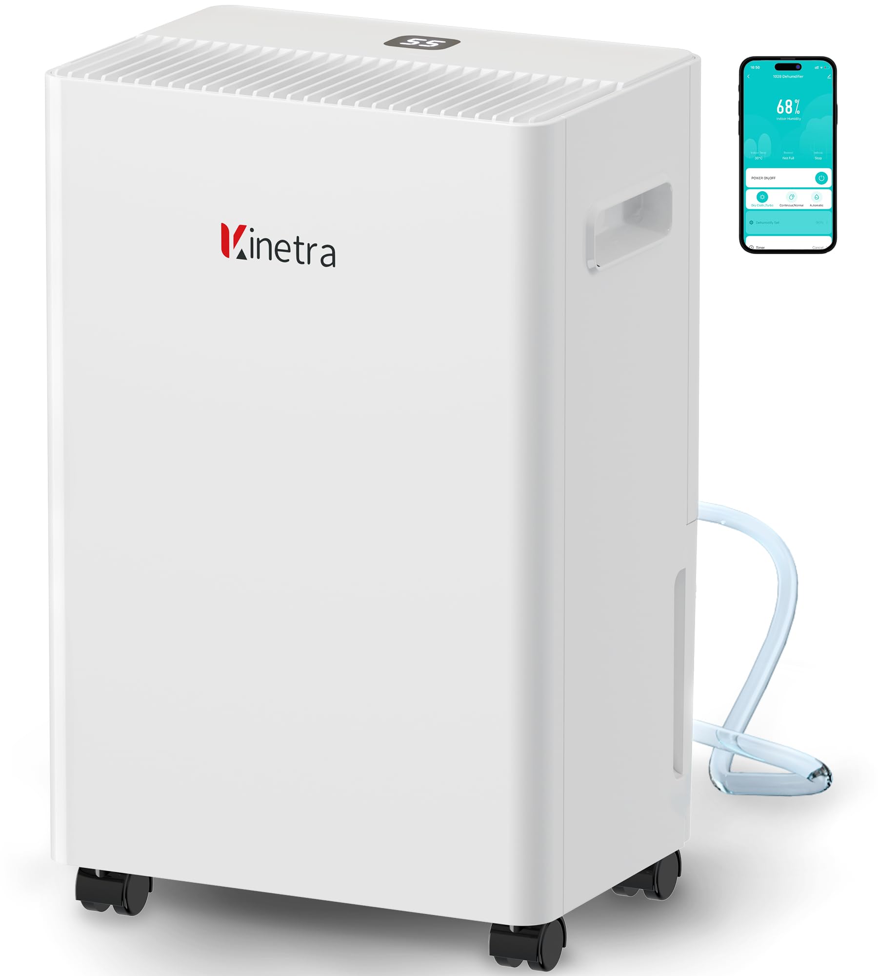 Photo 1 of 1500 Sq. Ft Dehumidifiers for Home, 30 Pints dehumidifier for Basement with drain hose,Smart APP control, 1.6L Tank,24H Timer,Intelligent Humidity Control,Ideal for Bedroom,Bathroom & RV