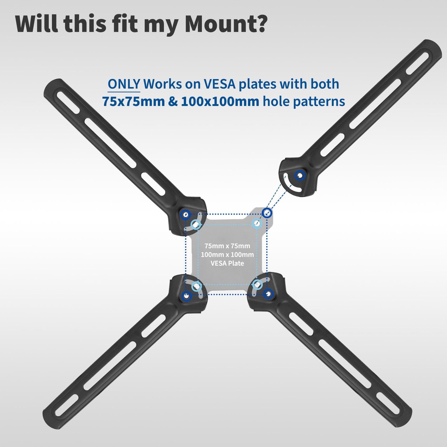 VIVO Steel VESA Mount Adapter Plate Brackets for LCD Screens Weighing 99 lbs, Conversion Kit for VESA up to 400x400mm, MOUNT-AD4X4