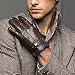 Men's Warm Lambskin Genuine Leather Gloves For Men Winter Driving Brown L