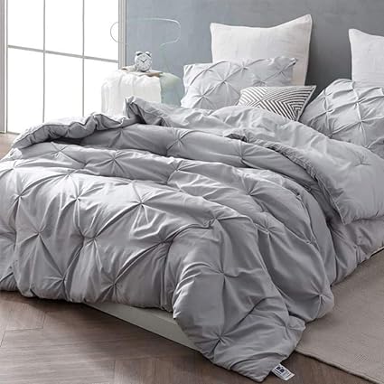 Amazon Com Un 3 Piece Glacier Grey Pintuck Puckered Pattern