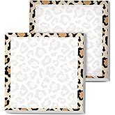AOPEFNX Sticky Notes, 2 Pads, 3x3 inches, Cute Colorful Fun Self-Stick Note Pads, Easy Post, Strong Adhesive Notepad Brown Leopard Print