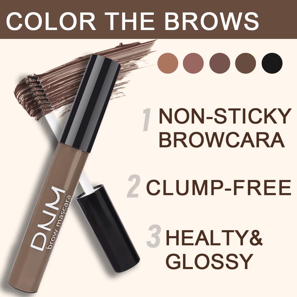 2Pcs Eyebrow Gel Waterproof,Longwear Tinted Eye Brow Mascara,Eyebrow Color Makeup kit,maquillaje gel para cejas a prueba de agua,Long Lasting Eyebrows Vegan cosmetics,04 Dark Brown
