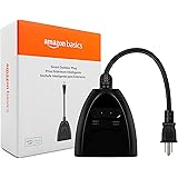 Amazon Basics Outdoor Smart Plug with 2 Individually Controlled Outlets, 2.4 GHz Wi-Fi, Works with Alexa Only, Black