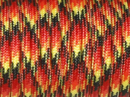 YOUGLE 550 Paracord Parachute Cord Lanyard Rope 7 Strands Cores Mil Spec Type III 100 Ft 72 Colors (56.Hot Red Camo)