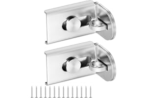 GEMASP Sliding Door Lock, 90 Degree Door Hasp Latch Lock, Stainless Steel Security Right Angle Padlock with Screws for Push/Sliding/Barn Doors (2PC, Silver)