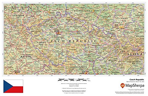Czech Republic - 17" x 11" Laminated Wall Map