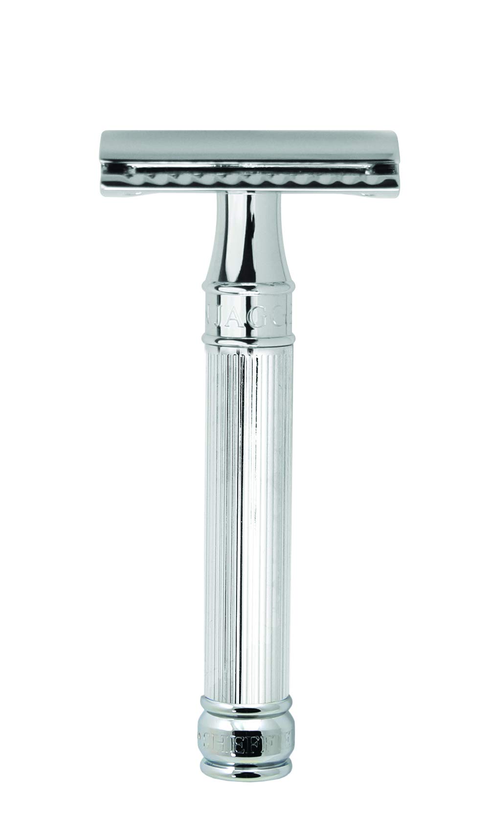 Edwin Jagger Double Edge Safety Razor Chrome Plated, Lined Handle Detail De89lbl