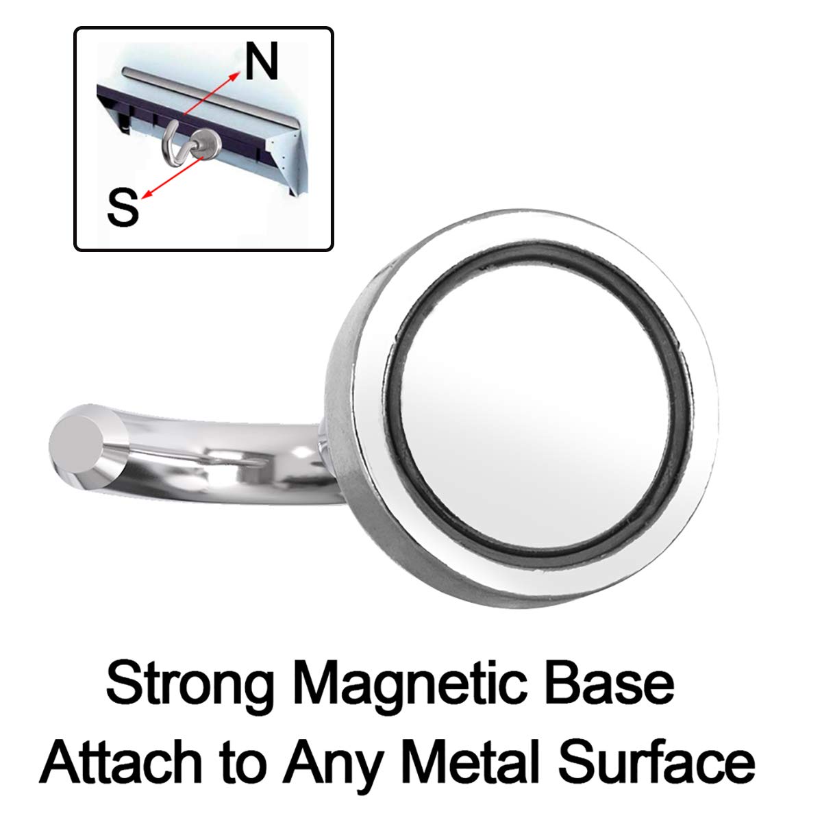 Magnetic Hooks, Makone 12 Pound Heavy Duty Neodymium Hanging Mighty Magnetic Hooks D16 (10 Packs)