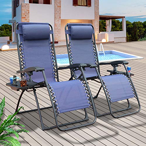 GOLDSUN Zero Gravity Chair Patio Folding Lawn Lounge Chairs Outdoor Foldable Camp Reclining