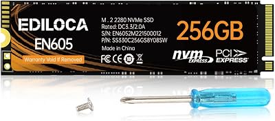 Ediloca EN605 256GB M.2 NVMe SSD PCIe Gen3 x4 1950/800 MB/s 2280