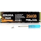 EDILOCA EN605 256GB M.2 SSD, NVMe1.3 PCIe Gen3 x4 SSD 3D NAND TLC Internal Hard Drive, M.2 2280 - Read/Write Speed up to 2150
