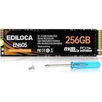SSD NVMe M.2 Ediloca EN600 PRO 256 Go - Vitesse Lecture 2800 Mo/s, écriture 2000 Mo/s - Compatible PC Bureau Et Portable