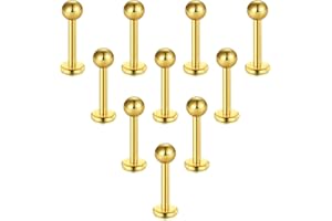 D.Bella 10 PCS Lip Rings Studs for Women 16G 6mm-12mm Surgical Steel Labret Studs Monroe Medusa Piercing Jewelry Cartilage He