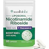 FANGCUN NAD Nicotinamide Riboside Resveratrol 900mg, NAD Supplement Support Cellular Health, Anti-Aging, Energy, Focus - 80 Capsules