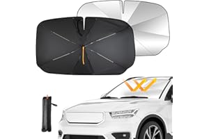 Car Windshield Sun Shade Umbrella: Shades for Cars and SUV Windows 55x31 inch Sun Shade Foldable Qoosea with 360° Rotation Be