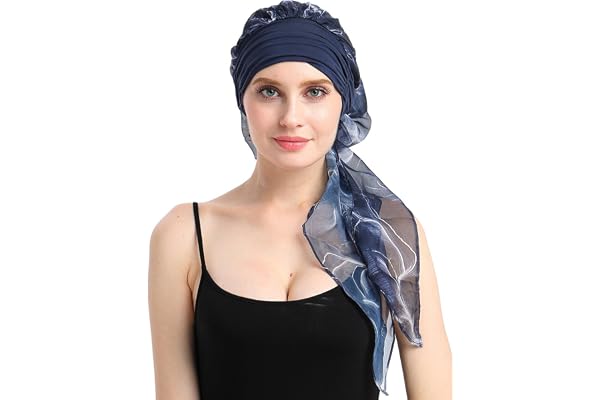 FocusCare Chemo Headwear Turbans for Women Long Hair Head Scarf Headwraps Cancer Hats