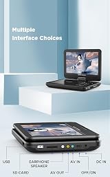 DBPOWER 12.5 Inch Portable DVD Player 10.5 Inch Swivel Screen USB SD AVI RMVB view 8