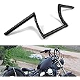 Motorcycle Hanger 1 inch 25mm Ace Cafe Racer Clubman Handlebar Handle bars handlebars Bar compatible with Harley Sportster XL883 XL1200(Black U Shape)