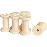 WRINGKIT 50-Piece Unfinished Wooden Spools For Crafts - 1.87" X 1.18" Empty Thread Spools Bulk - View #3