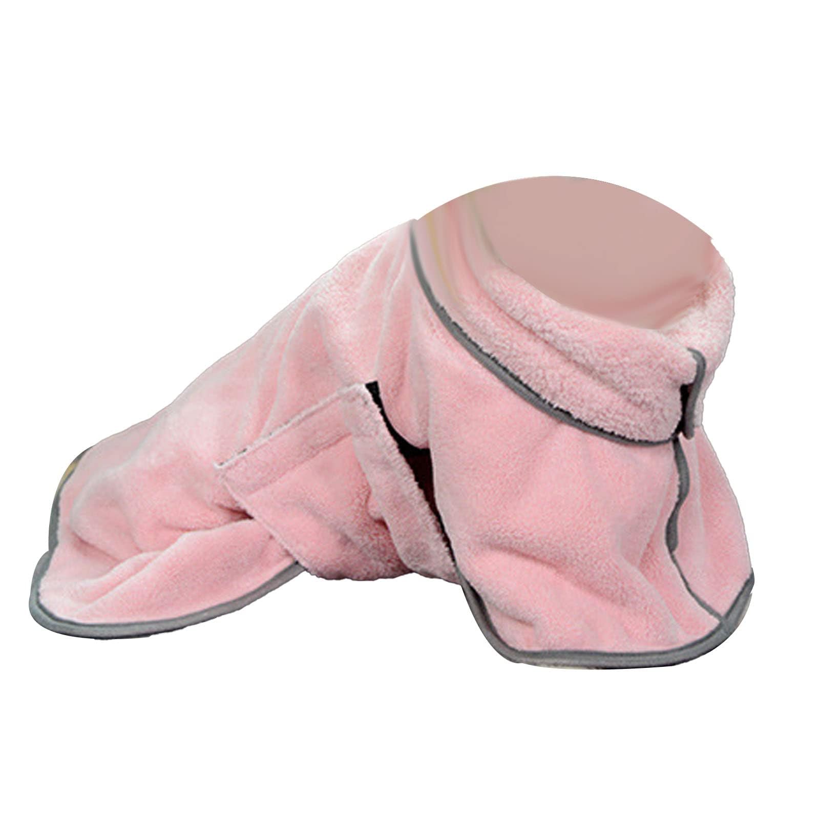 Zerodis Dog Drying Robe, Super Absorbent Microfibre Dog Towel Robe Dog Bathrobe Towel Fast Drying Super Absorbent Pet Dog Cat Bath Robe Towel Multifunctional Pet Robe Blanket (Pink)