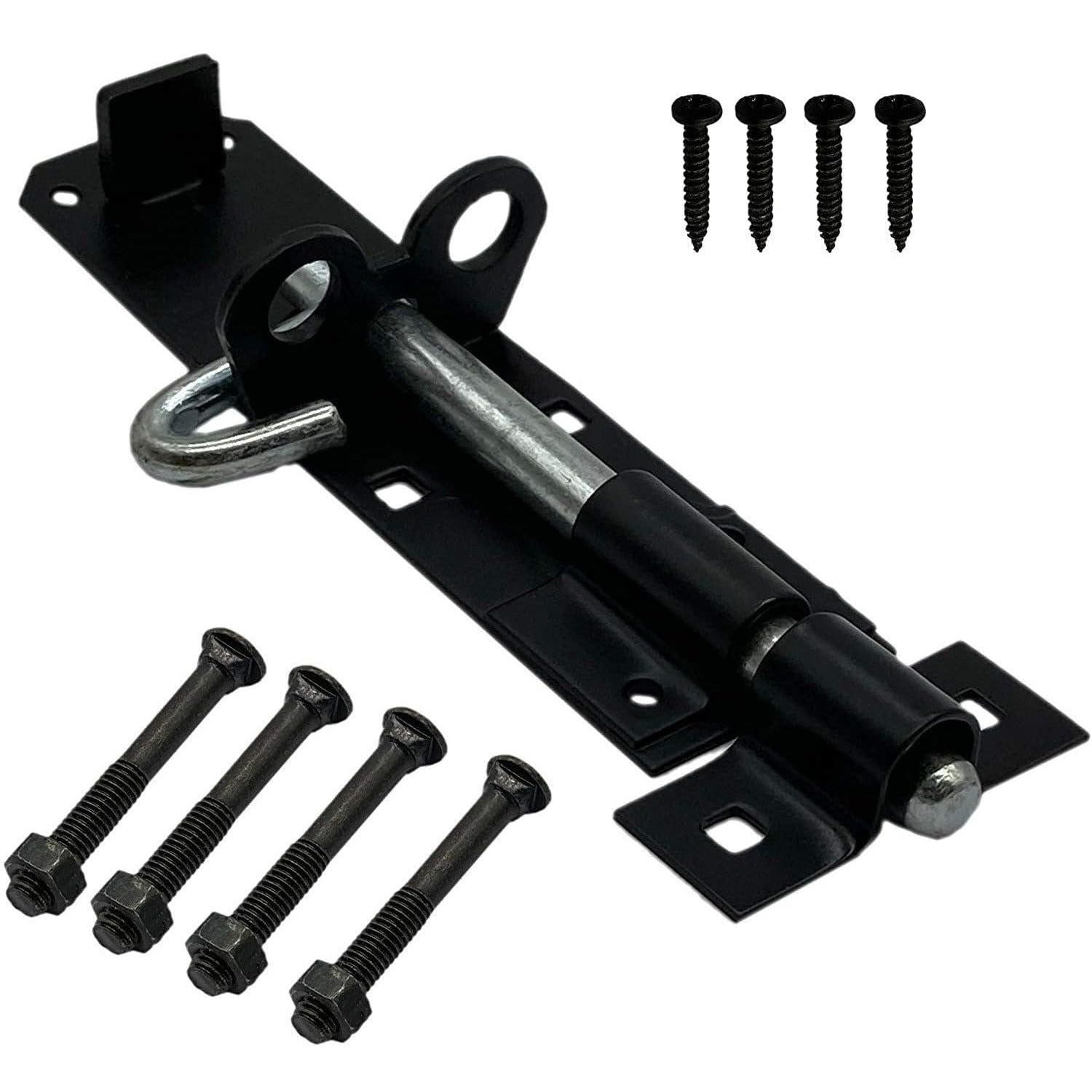 Lockable Sliding Bolt | Brenton Pad Bolt | 150mm / 6 Inch | Black Powder Coating | Pack of 1