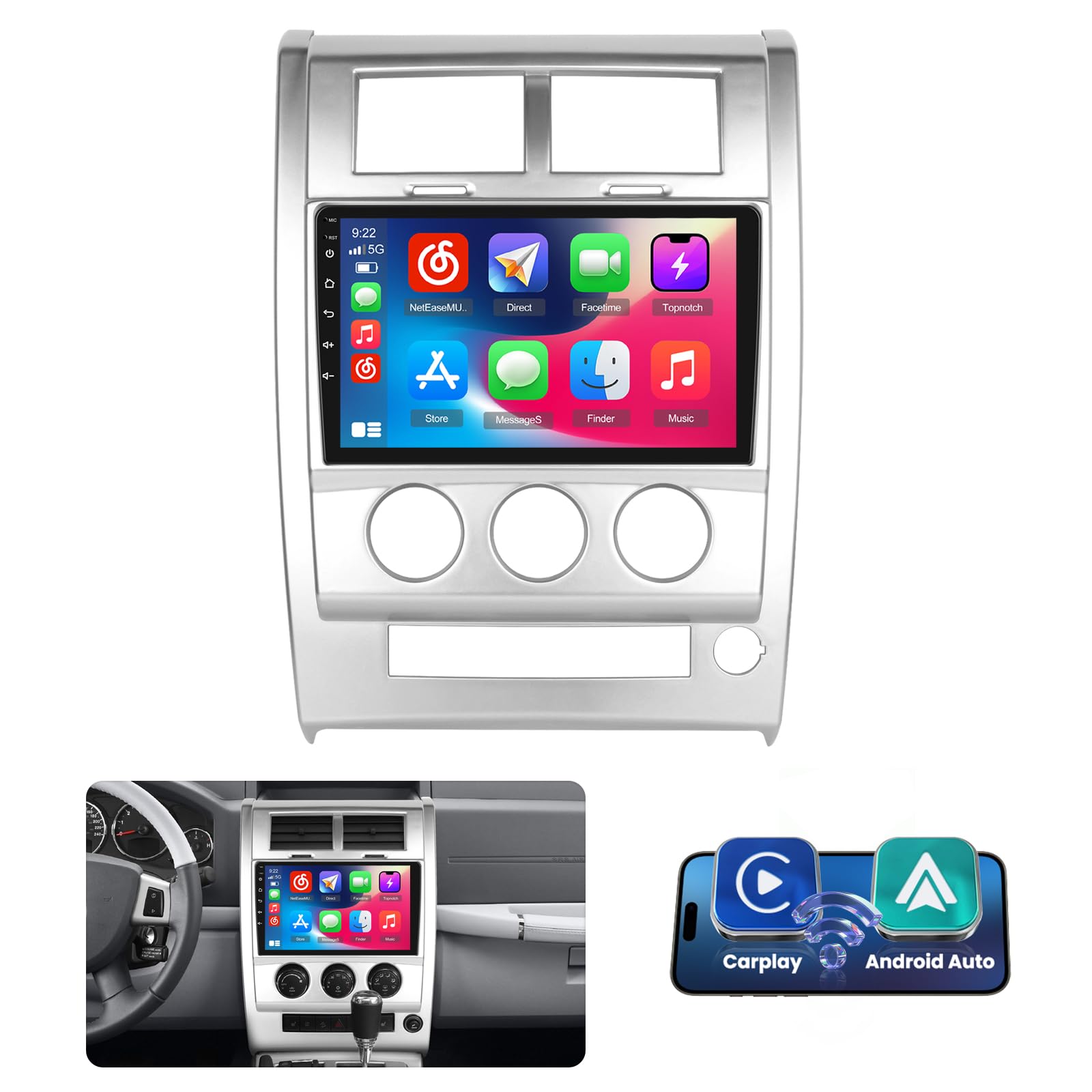 Photo 1 of [DSP & EQ] 2+64G Car Radio Replacement for Jeep Liberty 2008-2012, 10.1 Inch Touch Screen Upgrade for Liberty Stereo with Carplay Android Auto, 5G WiFi, GPS Navigation, FM RDS, Bluetooth, Backup Cam