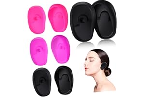 MINKISSY 4pairs Silicone Ear Covers Ear Protectors for Salon Use Reusable Hairdressing Earmuffs in Random Colors Comfortable Easy to Clean