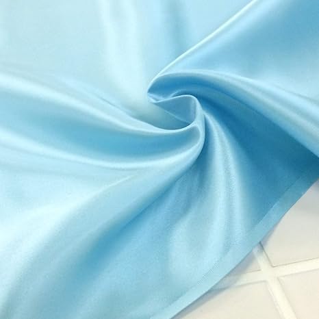 Amazon サテン 生地 10 薄水色 無地 91ｃｍ幅 衣装やテーブルクロスにオススメです ブルー 系 布 布地 手芸 1ｍ単位 布 生地 通販